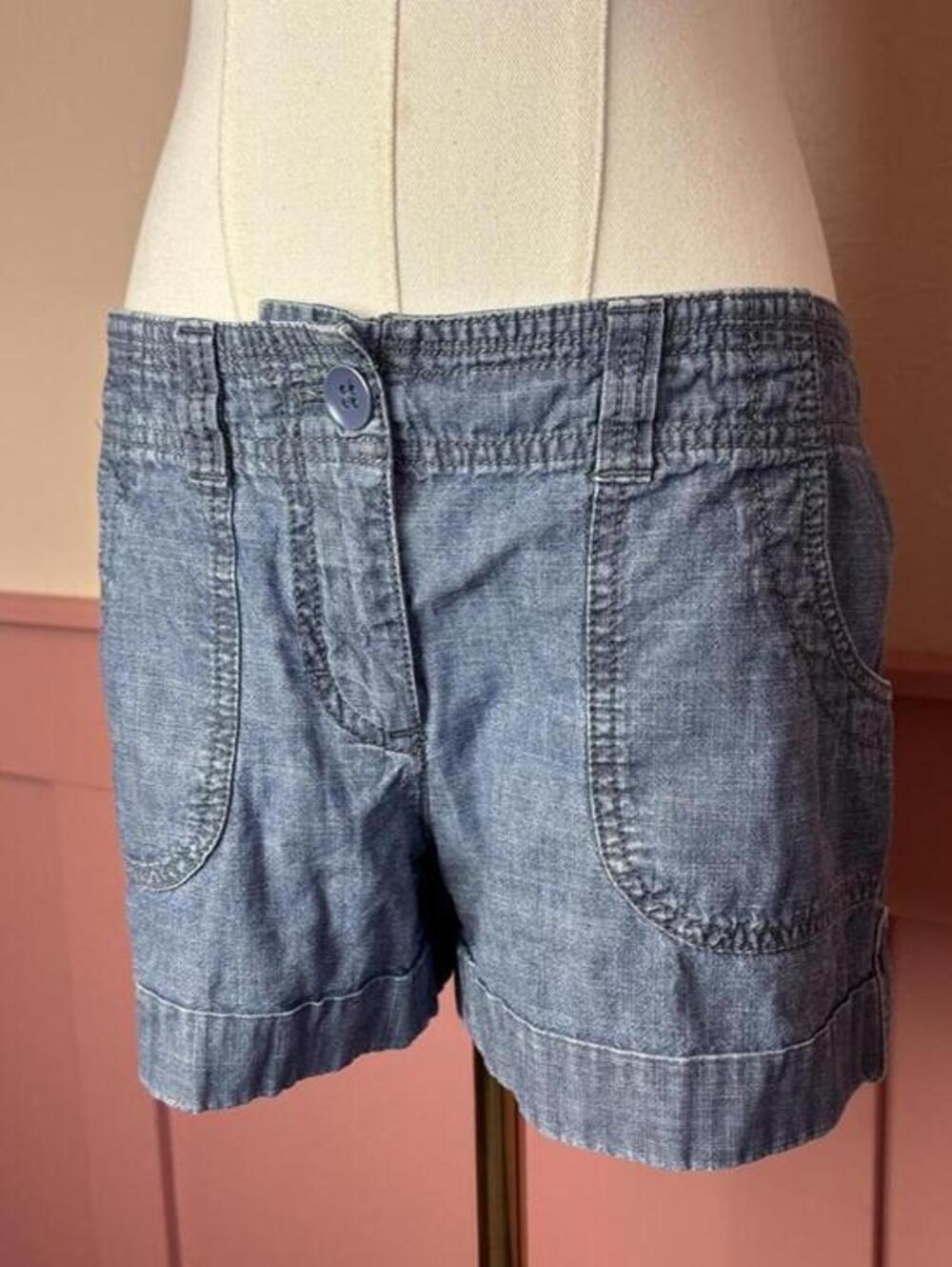 loft cuffed cargo blue shorts sz 30 cotton summer 2000s y2k
